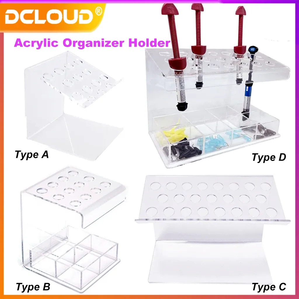 Soporte transparente de acrílico para jeringas de resina · Imagen 1