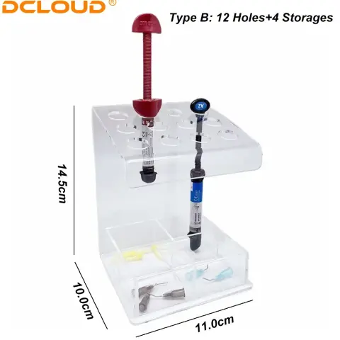 Soporte transparente de acrílico para jeringas de resina · Imagen 3