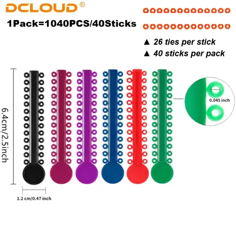 Colorful Elastic Ligature Ties and Power Chain · Image 2